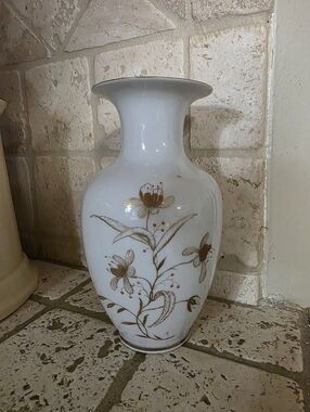 Vintage Reichenbach German Porcelain Vase Gold Floral Design
